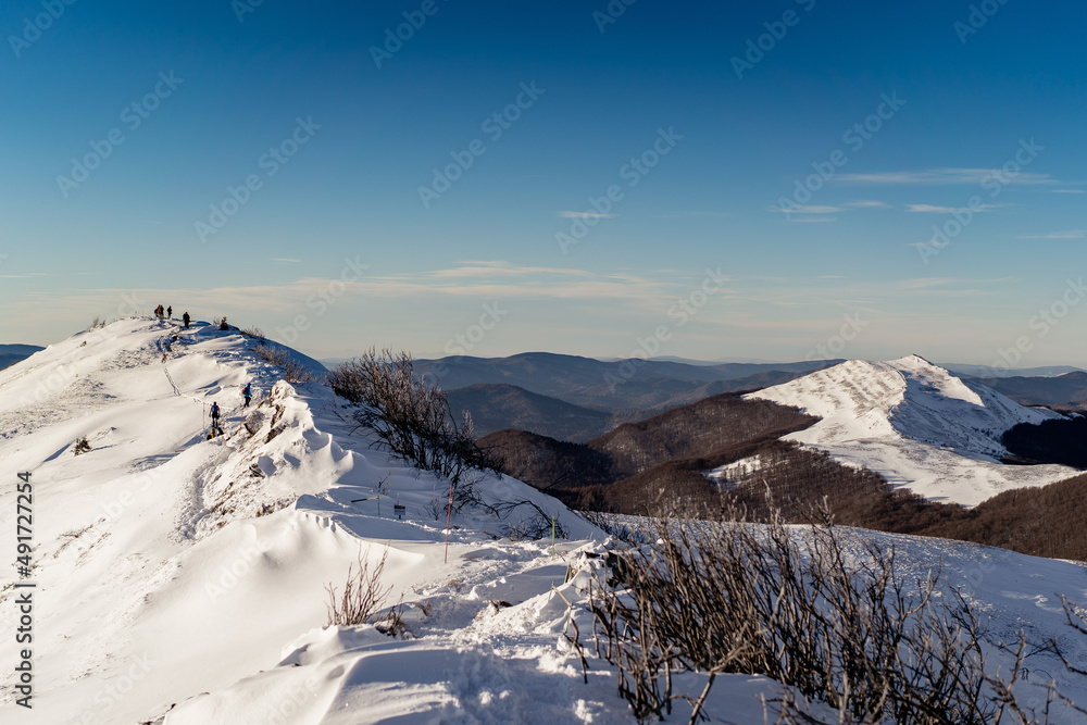 Winter in Bieszczady mountains landscape and beautiful light. Winter in Bieszczady mountains landscape and beautiful light.