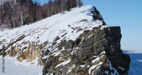 Wallpaper Mural Lake Baikal, Mountains, Forest, Ice In Winter, Day, Sun, Aerial Torontodigital.ca