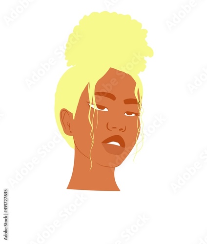 black woman with blonde hair photo