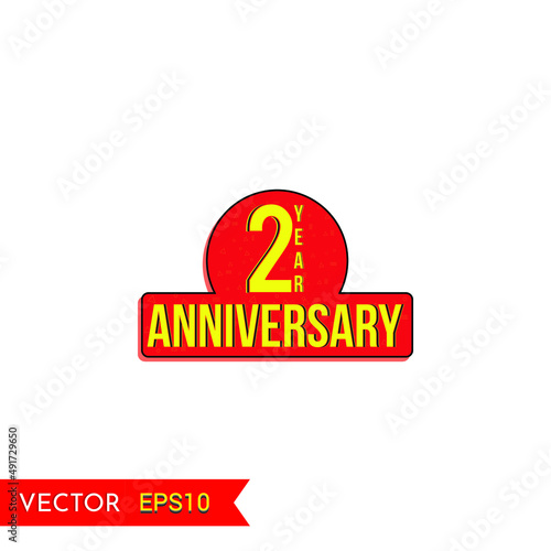 2 years anniversary vector icon, 2nd year anniversary vector label,Creative celebration views typography design badges.abstract promotion graphic elements vector illustration.