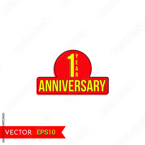 1 years anniversary vector icon, 1st year anniversary vector label,Creative celebration views typography design badges.abstract promotion graphic elements vector illustration.