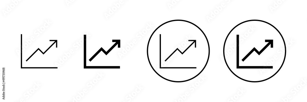 Growing graph Icons set. Chart sign and symbol. diagram icon Growing graph Icons set. Chart sign and symbol. diagram icon