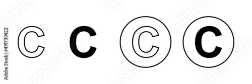 Copyright icons set. copyright sign and symbol