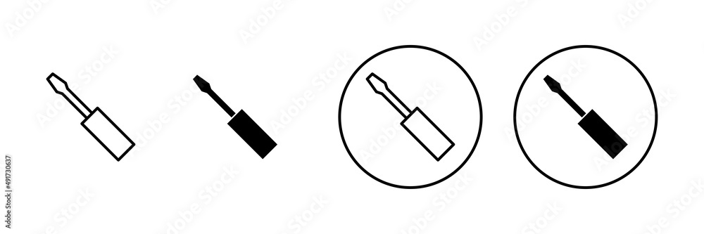 Screwdriver icons set.tools sign and symbol Screwdriver icons set.tools sign and symbol