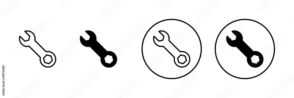 Wrench icons set. repair icon. tools sign and symbol Wrench icons set. repair icon. tools sign and symbol