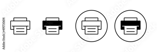 Print icons set. printer sign and symbol