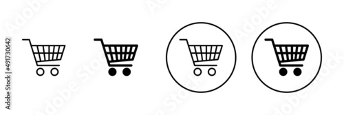 Shopping icons set. Shopping cart sign and symbol. Trolley icon