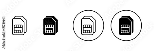 Sim card icons set. dual sim card sign and symbol