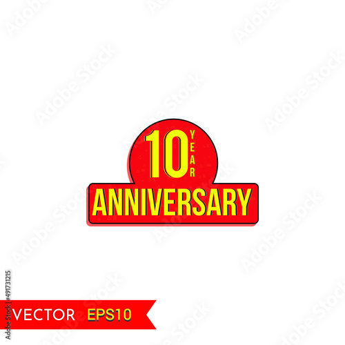 10 years anniversary vector icon, 10th year anniversary vector label,Creative celebration views typography design badges.abstract promotion graphic elements vector illustration.
