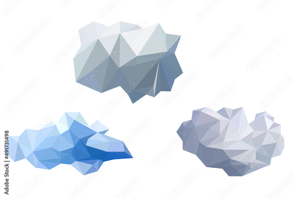 white cloud polygon icon vector set, low poly, geometric and trianlge design , modelling digital object shape. white cloud polygon icon vector set, low poly, geometric and trianlge design , modelling digital object shape.