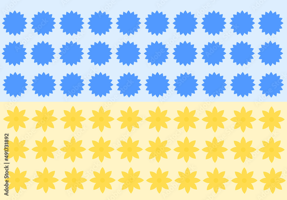 The flag of Ukraine, consisting of wildflowers. Flat vector illustration The flag of Ukraine, consisting of wildflowers. Flat vector illustration