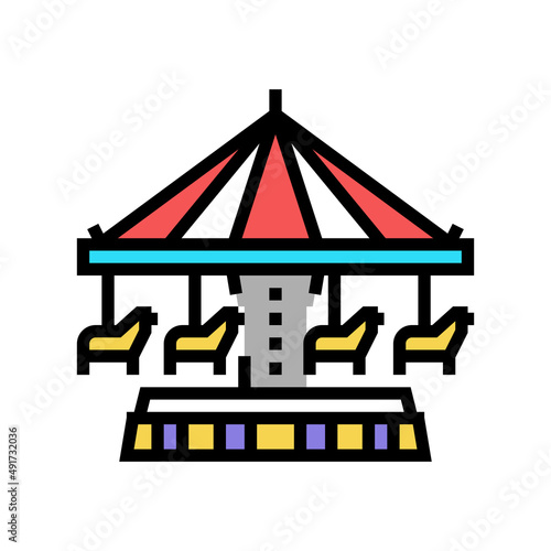 carousel amusement park color icon vector. carousel amusement park sign. isolated symbol illustration