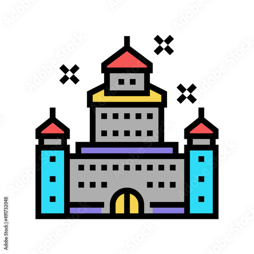 carnival castle amusement park color icon vector. carnival castle amusement park sign. isolated symbol illustration