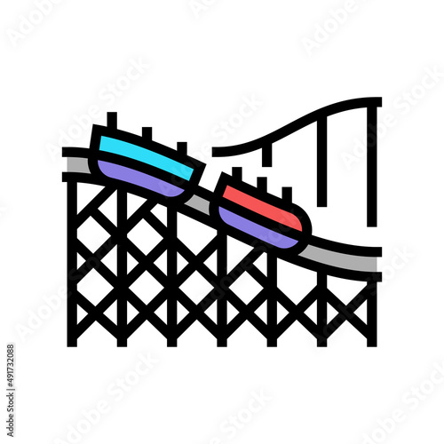 rollercoaster amusement park color icon vector. rollercoaster amusement park sign. isolated symbol illustration