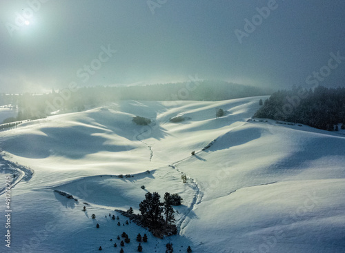 Snowy hills