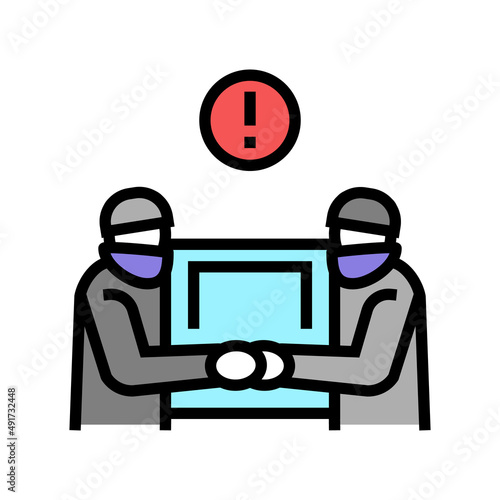 theft crime color icon vector. theft crime sign. isolated symbol illustration