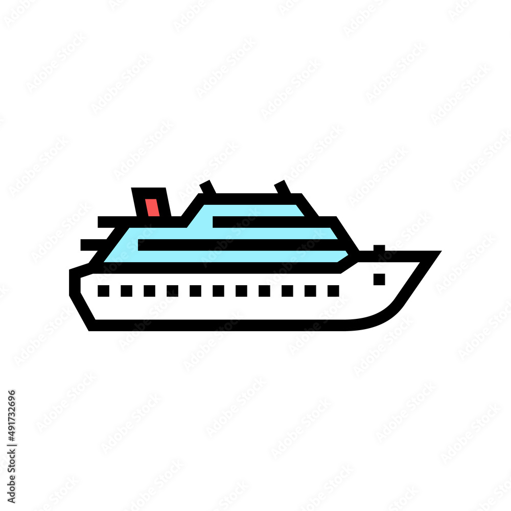 cruise ship liner color icon vector. cruise ship liner sign. isolated symbol illustration