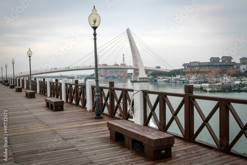 The Lover s Bridge at Tamsui District in New Taipei  Taiwan