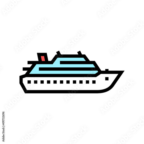 cruise ship liner color icon vector. cruise ship liner sign. isolated symbol illustration