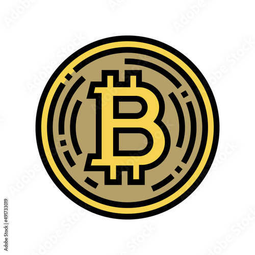 bitcoin cryptocurrency color icon vector. bitcoin cryptocurrency sign. isolated symbol illustration