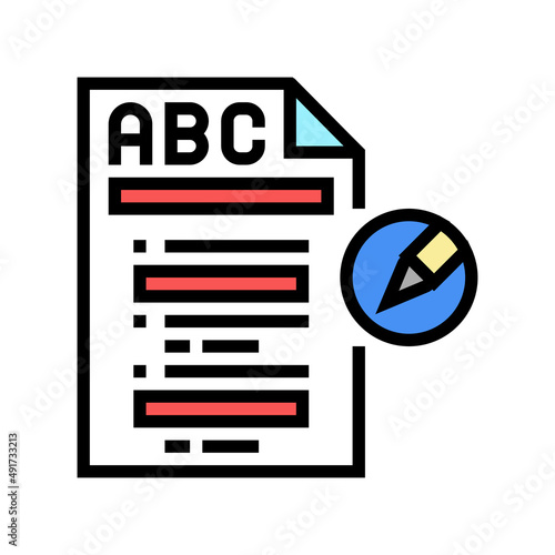 Free Download grammar english color icon vector. grammar english sign. isolated symbol illustration - GFXLoad