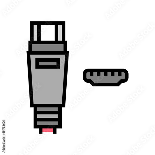 usb mini a color icon vector. usb mini a sign. isolated symbol illustration