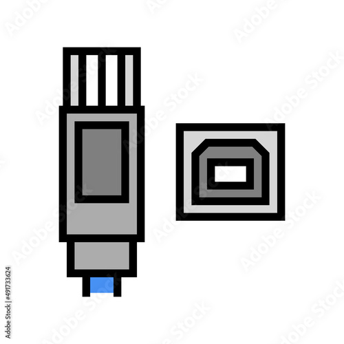 usb type b color icon vector. usb type b sign. isolated symbol illustration