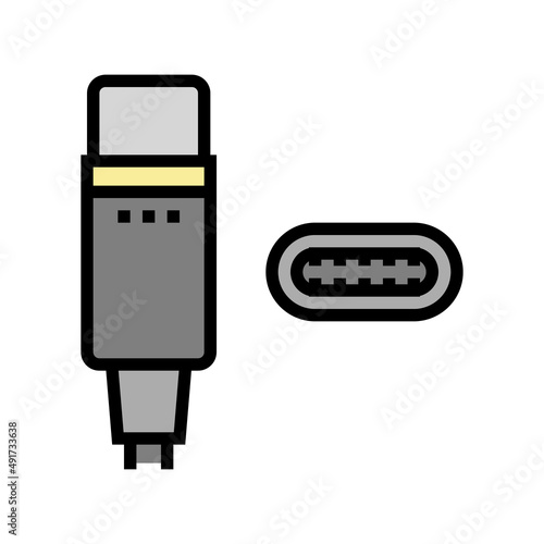 usb type c color icon vector. usb type c sign. isolated symbol illustration