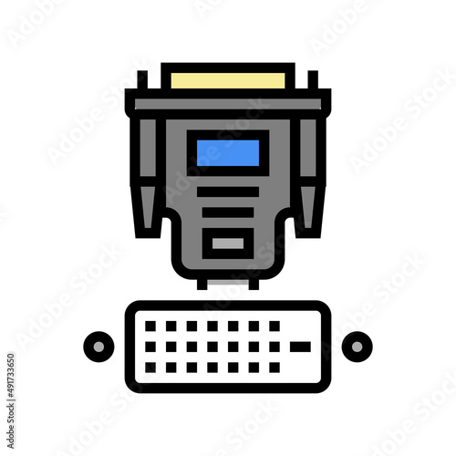dvi cable and port color icon vector. dvi cable and port sign. isolated symbol illustration