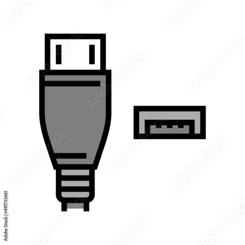 usb micro a color icon vector. usb micro a sign. isolated symbol illustration