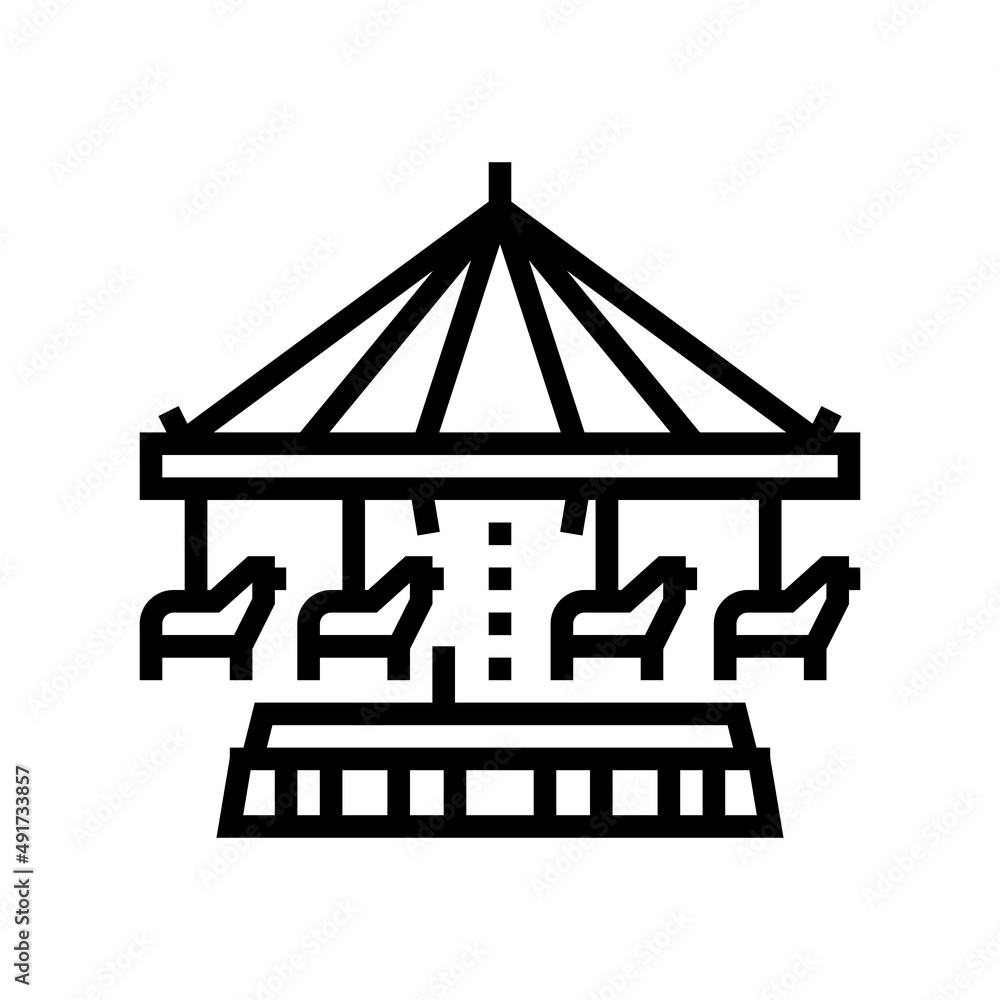 carousel amusement park line icon vector. carousel amusement park sign. isolated contour symbol black illustration