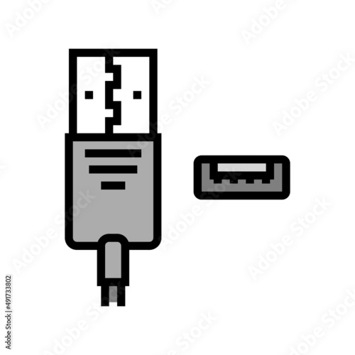 usb type a color icon vector. usb type a sign. isolated symbol illustration