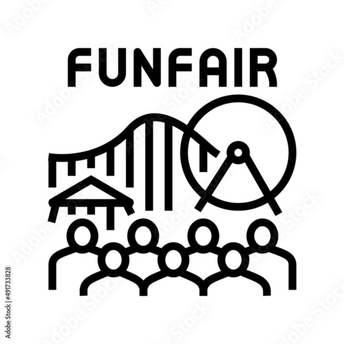 funfair amusement park line icon vector. funfair amusement park sign. isolated contour symbol black illustration