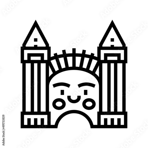 luna park line icon vector. luna park sign. isolated contour symbol black illustration