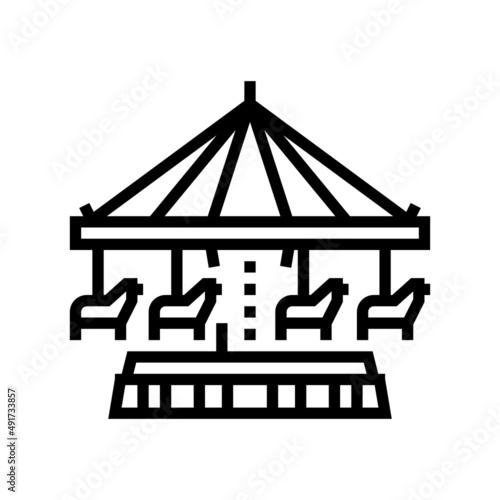 carousel amusement park line icon vector. carousel amusement park sign. isolated contour symbol black illustration