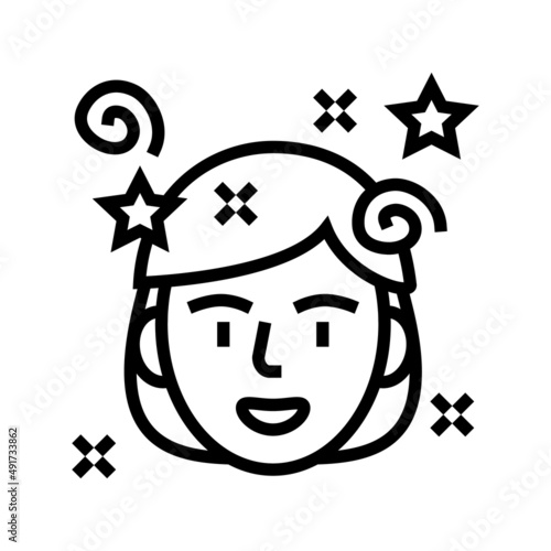 fun mood line icon vector. fun mood sign. isolated contour symbol black illustration