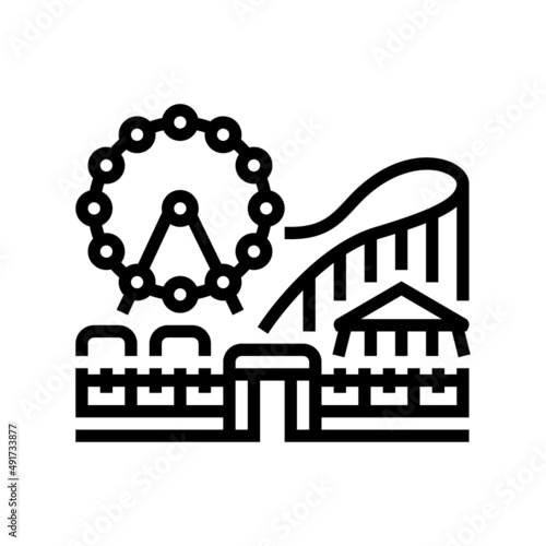 amusement park line icon vector. amusement park sign. isolated contour symbol black illustration