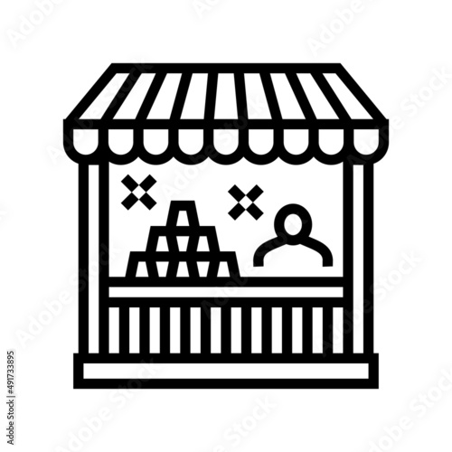 tent amusement park line icon vector. tent amusement park sign. isolated contour symbol black illustration