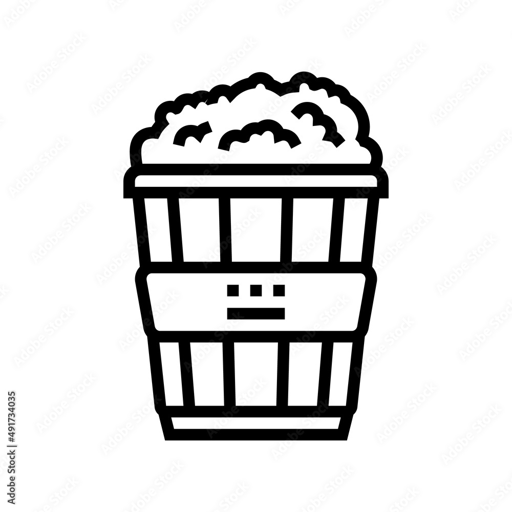 popcorn food line icon vector. popcorn food sign. isolated contour symbol black illustration popcorn food line icon vector. popcorn food sign. isolated contour symbol black illustration