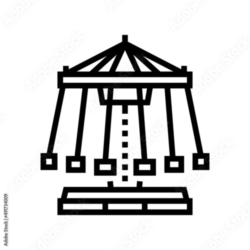 swing carousel line icon vector. swing carousel sign. isolated contour symbol black illustration
