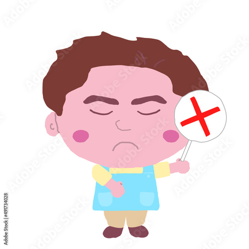 男性　エプロン　保育士　イラスト素材