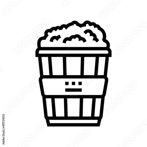 popcorn food line icon vector. popcorn food sign. isolated contour symbol black illustration