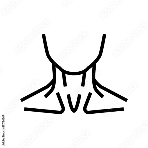 neck human body line icon vector. neck human body sign. isolated contour symbol black illustration