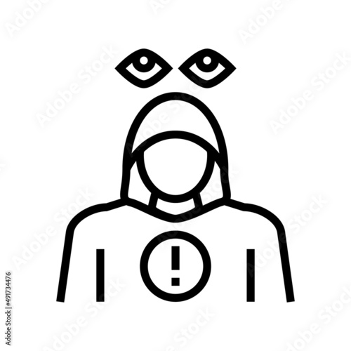 stalking crime line icon vector. stalking crime sign. isolated contour symbol black illustration