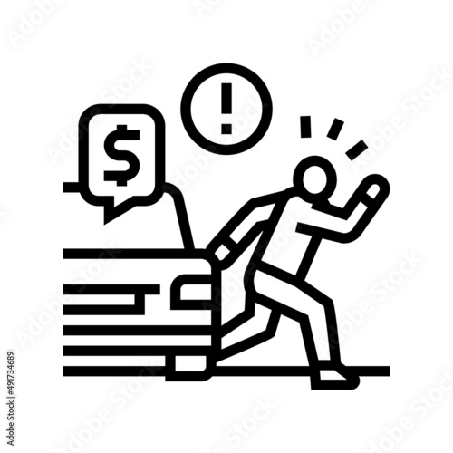 transport fare evasion line icon vector. transport fare evasion sign. isolated contour symbol black illustration