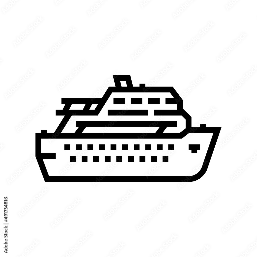 deck cruise ship liner line icon vector. deck cruise ship liner sign. isolated contour symbol black illustration