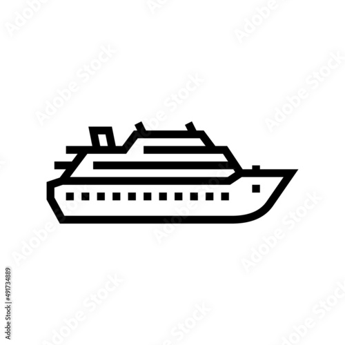 cruise ship liner line icon vector. cruise ship liner sign. isolated contour symbol black illustration