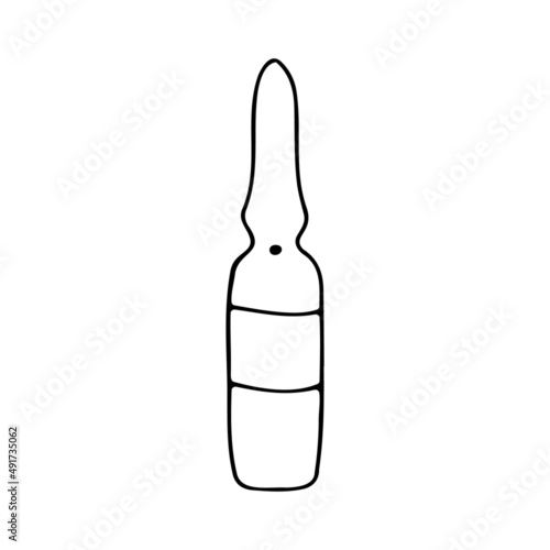 Doodle icon ampoules of a medicinal product, bottle, bottle