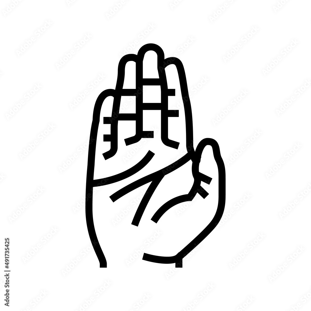 stop hand gesture line icon vector. stop hand gesture sign. isolated contour symbol black illustration stop hand gesture line icon vector. stop hand gesture sign. isolated contour symbol black illustration