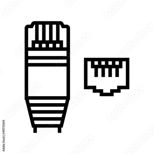 ethernet modem line icon vector. ethernet modem sign. isolated contour symbol black illustration